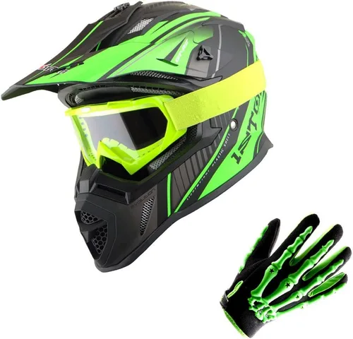 Vista 9 de 1Storm - Casco de motocross para adultos BMX MX ATV Dirt Bike Downhill Mountain Bike, estilo de carreras H637