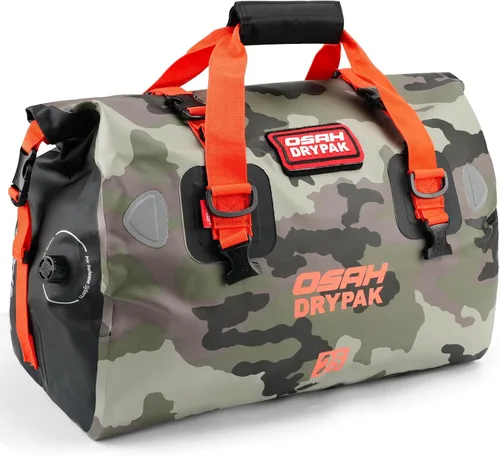 Vista 25 de OSAH DRYPAK Bolsa de lona impermeable – Bolsa seca para motocicleta con gran espacio de almacenamiento, bolsas de equipaje impermeables con bolsillo