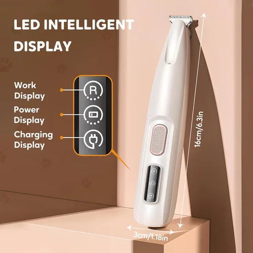 Vista 7 de Cortadora de pelo de mascotas MicroPrecision 2026, multifuncional, impermeable, recargable, con luz LED, recortadora de patas de mascotas
