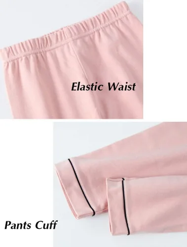Vista 5 de Mallimoda Conjunto de pijama de algodón para niños, pijamas de manga larga con botones