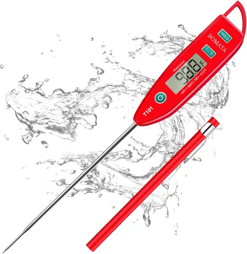 Vista 9 de BOMATA Termómetro digital para agua, líquido, vela y cocina. Termómetro de lectura instantánea para alimentos, resistente al agua IPX7 con sonda