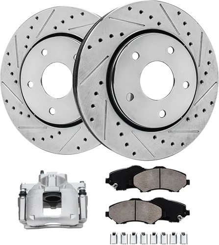 Vista 86 de Detroit Axle - 4 rotores de freno para Chevrolet Cruze 2014 2015 [modelos de motores de gas] Rotores de freno de disco perforados y ranurados