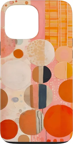 Vista 23 de iPhone 16 Abstract Boho Warm Orange and Pink Mid Century Modern Case