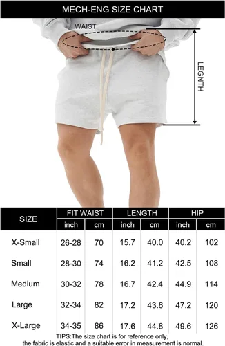 Vista 6 de MECH-ENG Pantalones cortos de algodón para hombre, pantalones cortos deportivos ligeros, para gimnasio, correr, entrenamiento, pantalones cortos