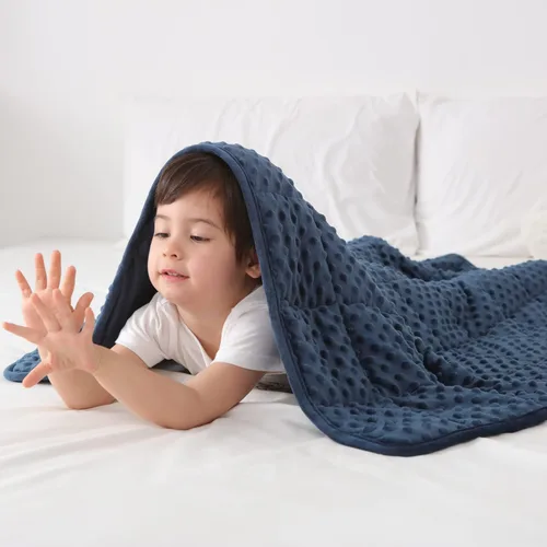 Vista 17 de Huloo Sleep Manta para niños, 20 x 30 pulgadas, 2 libras (azul marino)