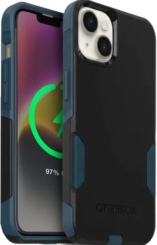 Vista 7 de OtterBox - Funda serie Commuter para iPhone 14 y 13, color negro, delgada y resistente, apta para bolsillo, con protección de puerto de carga