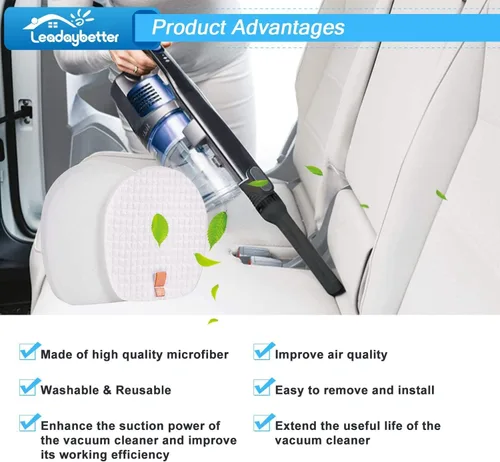 Vista 4 de Leadaybetter Paquete de 2 filtros de repuesto IZ377H para Shark Rocket Pet Pro IX140 IX141 IX142 IZ140 IZ141C IZ142 IZ162H IZ362H IZ363HT IZ440H