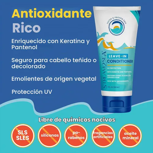 Vista 3 de Stream2Sea - Acondicionador de cabello sin sulfato sin enjuague con protección solar, 1 onza cada uno, paquete de 3