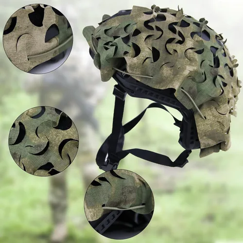 Vista 3 de LOOGU Funda táctica para casco, malla transpirable, camuflaje camuflaje casco cubierta ideal para combate táctico militar