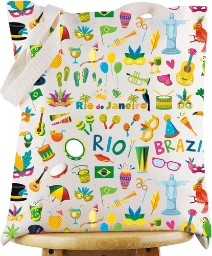 Vista 8 de WZMPA Brasil Bolsa de viaje Brasil Regalos de recuerdo Río de Janeiro Maquillaje Cremallera Bolsa Bolsa Brasil Viaje Mercancía, Río Brasil, Bolsa