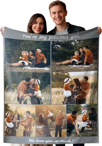 Vista 13 de EAQ Manta personalizada con collage de imágenes, es una manta personalizada para niños, adultos, familia, recuerdo, regalo