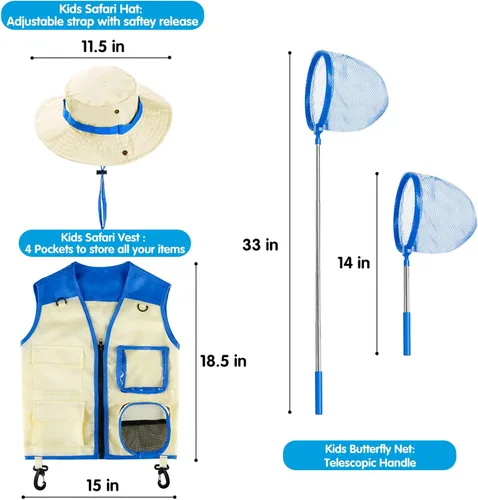 Vista 4 de INNOCHEER Atrapa insectos para niños, kit de explorador para niños, juguetes al aire libre para niños pequeños de 3 a 5 años, juguetes al aire libre