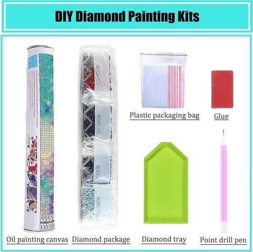 Vista 4 de Kit de pintura de diamantes de hoja de marihuana para adultos, pintura de diamantes por números, arte de gemas para decoración del hogar