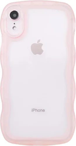 Vista 103 de SKYLMW Funda compatible con iPhone 12 Pro, diseño de ondas rizadas kawaii, borde chapado de lujo, elegante parte trasera transparente brillante, TPU