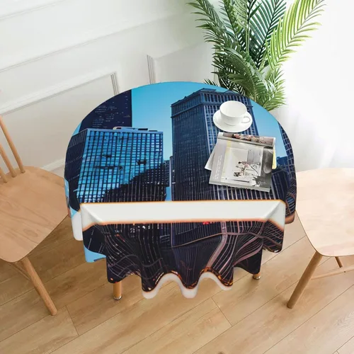 Vista 12 de Mantel decorativo redondo Cactus Desert Sunsets: transforma tus mesas de comedor y café con nuestro exuberante acento de lino