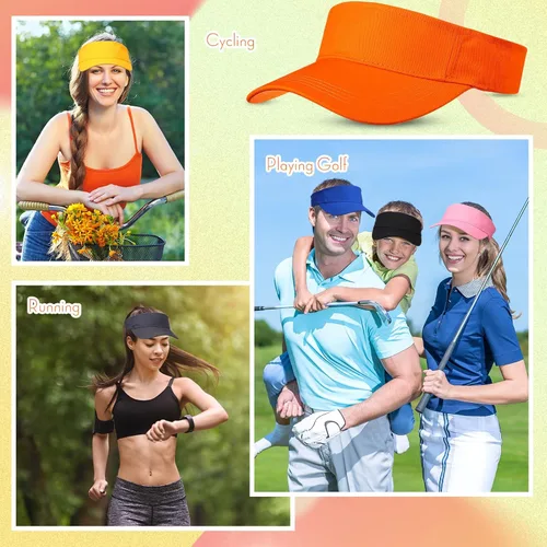 Vista 6 de Silkfly 36 Pack Sun Visor Hats Adjustable Sports Athletic hat UV Protection Sun Visor Cap for Men Women Tennis Running Golf