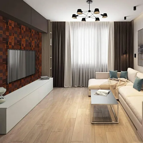 Vista 6 de Alenor Tessera - Paneles de pared de madera áspera 3D marrón, tablones de 5.80 pies cuadrados, juego de paneles de madera natural recuperada, ajuste