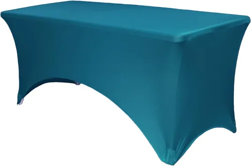 Vista 63 de YOUR CHAIR COVERS - Fundas rectangulares de elastano para mesas de 4 pies, manteles ajustados para eventos de boda, decoraciones de patio, tela Negro
