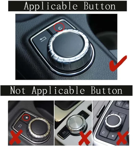 Vista 3 de Cubierta de botón multimedia para consola de coche para Mercedes Benz A Clase B CLA GLA W176 W246 C117 W117 X156 (estilo 5)