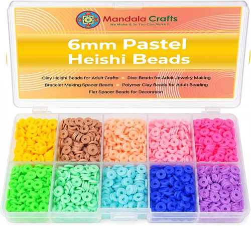 Vista 36 de Mandala Crafts Aqua Heishi - Cuentas de 0.157 in – 6000 cuentas planas de arcilla de disco polimérico para la fabricación de joyas para adultos
