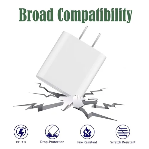 Vista 3 de Cargador de iPhone [certificado Apple MFi] Apple Block USB C enchufe rápido de pared con cable USB C a Lightning de 3 pies para iPhone 14 Pro