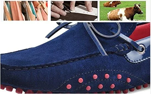Vista 7 de HAPPYSHOPTM Mens Genuine Leather Lace-up Moccasin Loafers Driving Shoes Comfort Slip-on Penny Loafers EUR