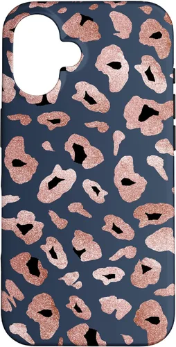 Vista 32 de Rose Leopard Print Blue Cheetah Jaguar Pattern Case for iPhone 17