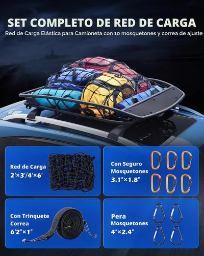 Vista 2 de Orion Motor Tech - Red de carga pequeña de 2 x 3 pies con malla pequeña de 2 x 2 pulgadas, red de carga de tamaño máximo de 4 x 6 pies