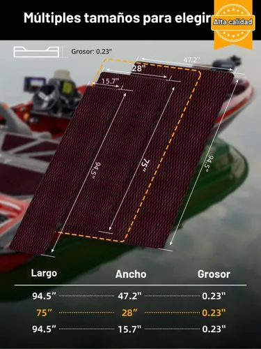 Vista 6 de FOCEAN Piso de lancha de espuma de etilvinilacetato para cubierta de lancha, alfombra marina antideslizante autoadhesiva para lanchas motoras Negro