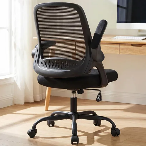 Vista 12 de NEO CHAIR Silla de oficina para computadora, silla de escritorio ergonómica para juegos, cómoda malla con brazos abatibles, soporte lumbar, ruedas