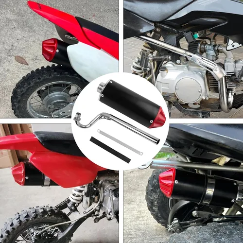 Vista 3 de FLYPIG Silenciador de tubo de escape de motocross de 1.102 in para XR50 CRF50 50cc 70cc 90cc 110cc 125cc SSR110 SSR125 TRX90 CRF70 XL70 Taotao DB14