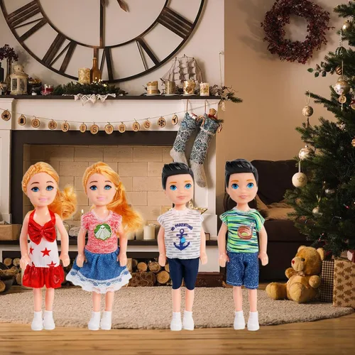 Vista 6 de ONEST 10 juegos de mini muñecas de 5 pulgadas con ropa de muñeca, trajes para fiestas, accesorios para muñecas