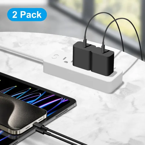 Vista 7 de Cargador para iPhone 17 16 15 de carga rápida - 2 unidades, 20 W, USB C, bloque de carga con cable tipo C de 6 pies compatible con iPhone 17/17