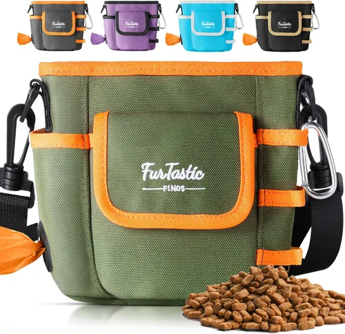 Vista 10 de Bolsa de golosinas para perros con cierre magnético de liberación rápida, bolsas de 3 vías, tela impermeable 900D, 4 espacios de almacenamiento