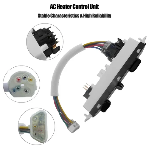 Vista 6 de Panel de control climático HVAC para Jeep Wrangler TJ 1999-2004 Interruptor de control del selector de calentador, panel de calentador climático