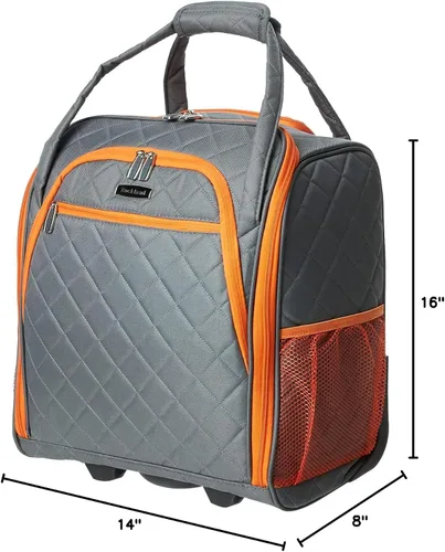 Vista 23 de Rockland Melrose - Maleta con ruedas, de porte vertical, para caber debajo del asiento, Rojo), BF31-RED