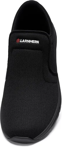 Vista 14 de LARN SAFETY Zapatos antideslizantes para hombre, para servicio de alimentos, zapatos de trabajo, impermeables, antideslizantes, para cocina, Negro