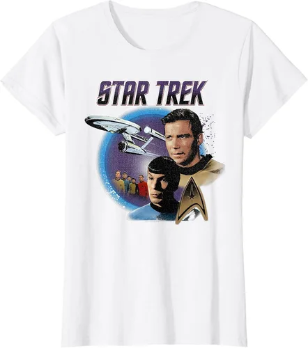 Vista 48 de Star Trek Original Series Vintage Enterprise T-Shirt Baby Blue