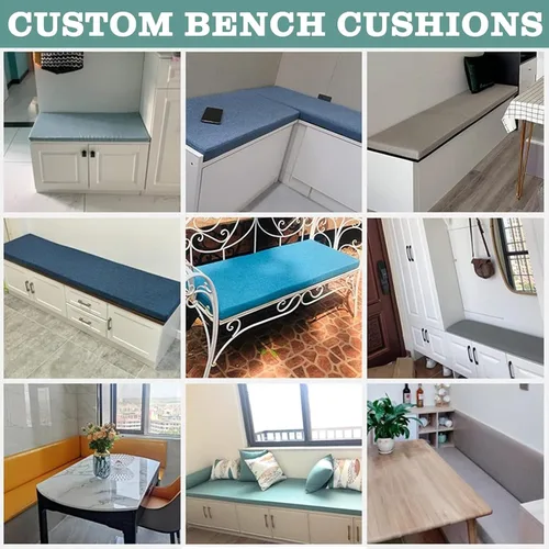 Vista 2 de Cojín de banco de tamaño personalizado, cojines suaves para silla de asiento para ventana de bahía, sofá, patio, muebles de exterior e
