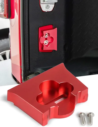 Vista 9 de Savadicar TL01 Limitador de puerta trasera, pestillo de puerta trasera del maletero de aleación de aluminio, tapón de puerta trasera para Jeep Negro