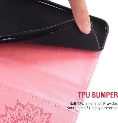 Vista 6 de Funda de teléfono para LG K30 2018 5.3/Premier Pro LTE/Phoenix Plus/Harmony 2/K10/Xpression cartera con protector de pantalla de vidrio templado Oro