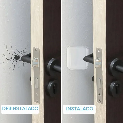 Vista 3 de Juego de protectores de pared para tope de puerta cuadrado transparente - 6