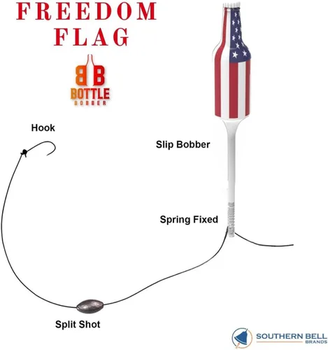 Vista 8 de Paquete de 3 bobbers de pesca con la bandera estadounidense, regalo perfecto para el Día de los Veteranos y el 4 de julio - Bobbers patrióticos