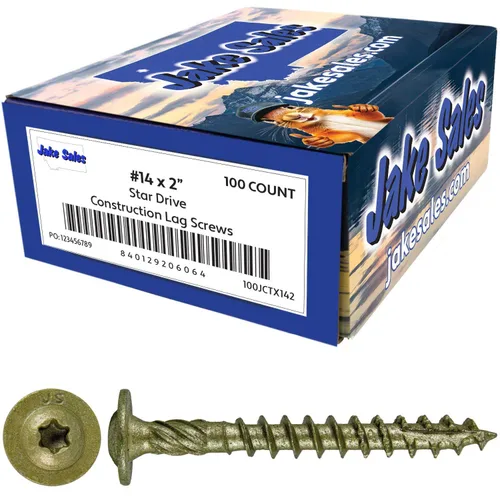 Vista 17 de Jake Sales Tornillo de retraso de construcción #14 x 1 - Tornillo de retraso estructural resistente con accionamiento Torx/Star Drive