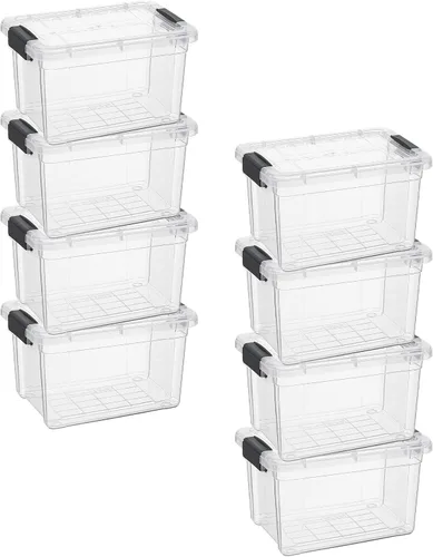 Vista 103 de Superio Mini contenedor de almacenamiento de plástico para crayón, suministros de arte y estuche de costura, organizador pequeño apilable