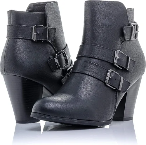 Vista 9 de Botines Payton con cremallera lateral y tacón alto para mujer