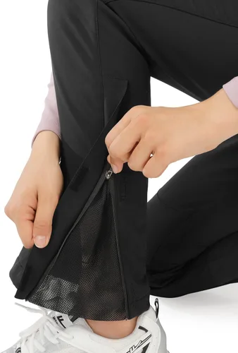 Vista 3 de PERSIT Pantalones de senderismo para mujer, impermeables, resistentes al viento, con forro polar