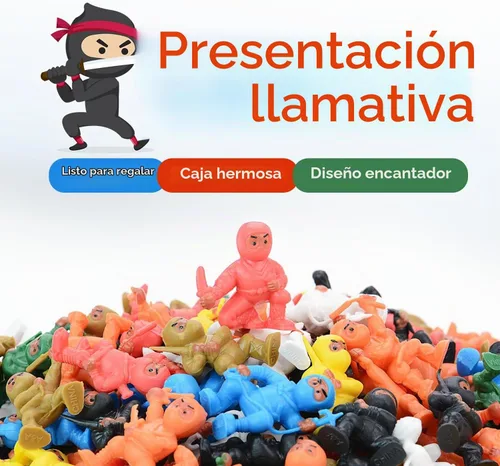 Vista 3 de Set de regalo de figuras de acción de ninja mini, 36 piezas de suministros de fiesta y adornos para tartas de cumpleaños