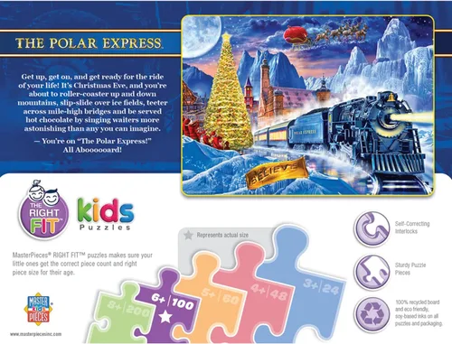 Vista 9 de MasterPieces Rompecabezas navideño de 100 piezas para niños, The Polar Express, 14 x 19 pulgadas