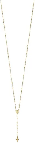 Vista 2 de Diamond2Deal Oro amarillo de 14 quilates pulido y corte de diamante con 3 pulgadas ext. Collar de rosario, regalo de joyería fina para mujer, Metal